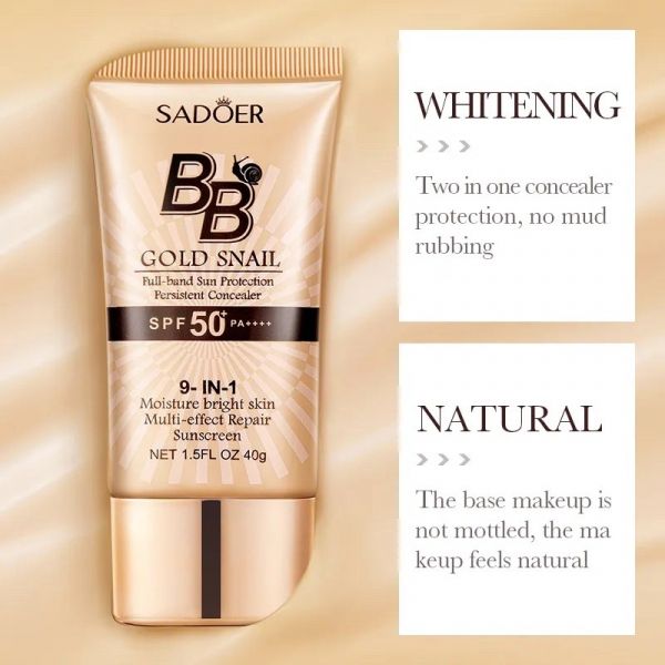 SADOER Foundation BB sunscreen face cream 9-in-1, SPF 50+ PA+++, ivory 40g.